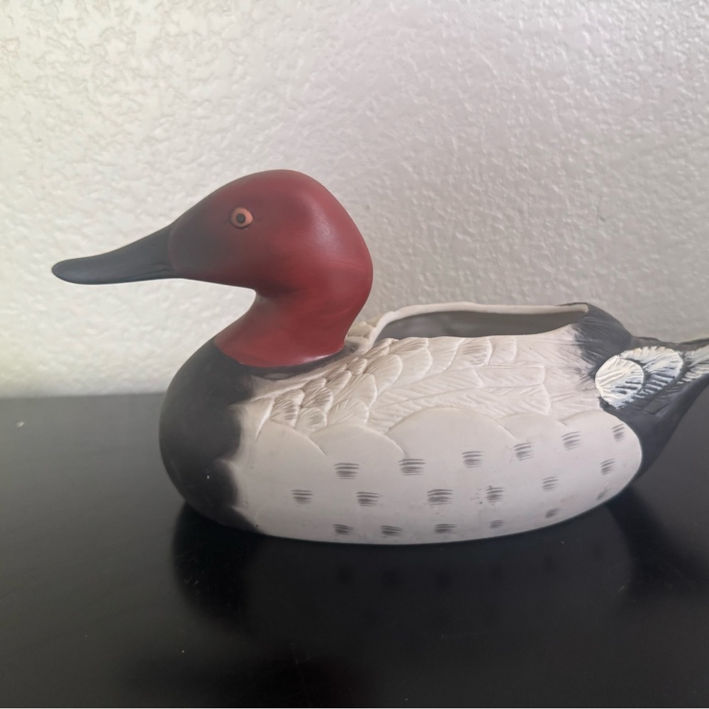 Vintage ceramic porcelain duck mallard planter
